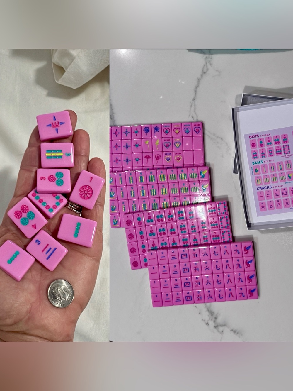 Pink Mahjong Travel tiles fromPeace Love Mahjong    MILE HIGH- sold out online!
